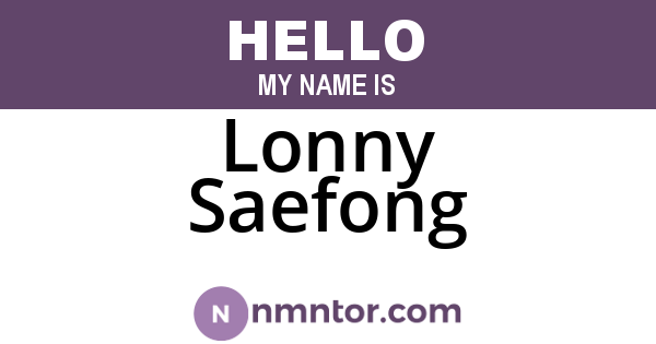 Lonny Saefong