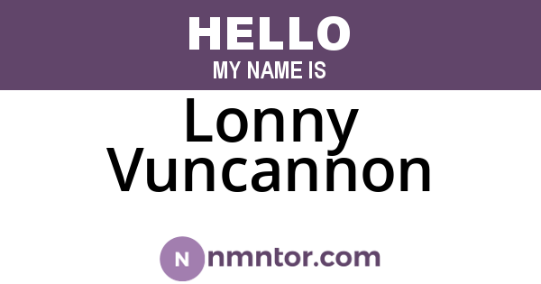 Lonny Vuncannon