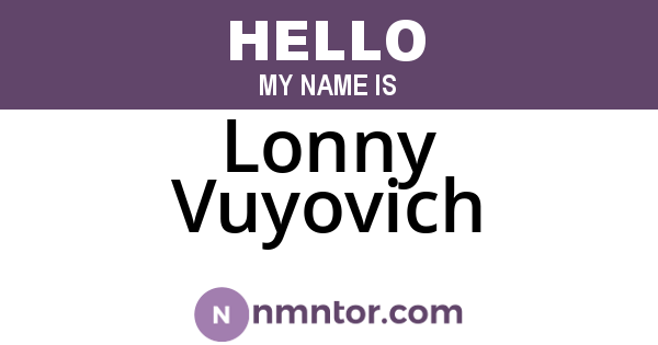 Lonny Vuyovich