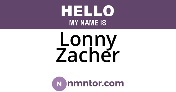 Lonny Zacher