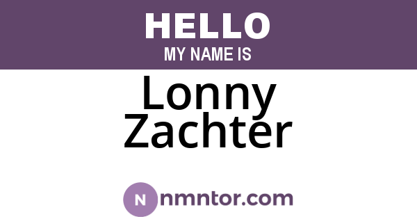 Lonny Zachter