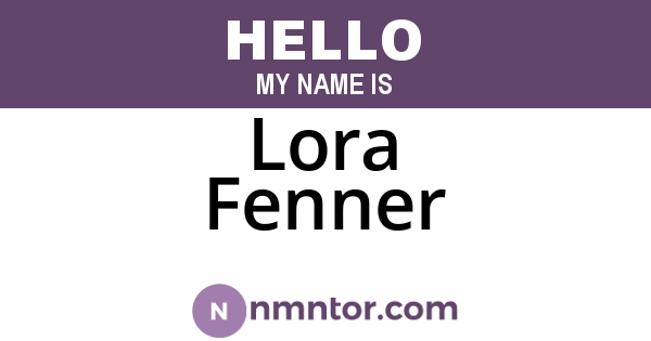 Lora Fenner
