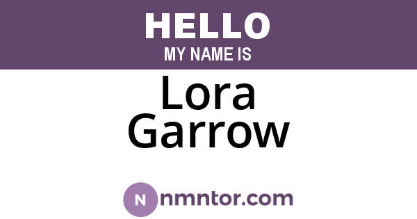 Lora Garrow