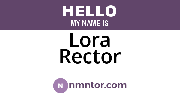 Lora Rector