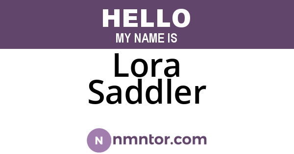 Lora Saddler