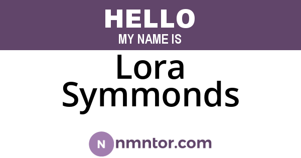 Lora Symmonds