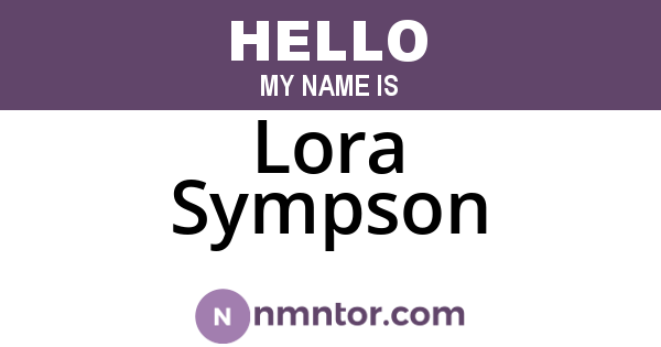 Lora Sympson