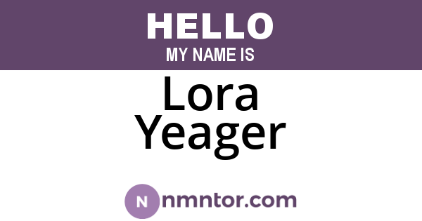Lora Yeager