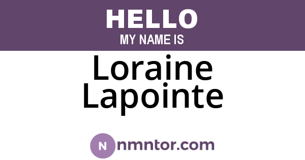 Loraine Lapointe