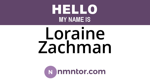 Loraine Zachman