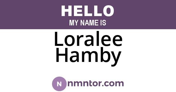 Loralee Hamby