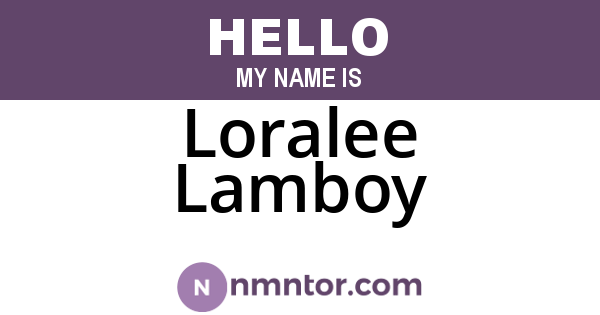 Loralee Lamboy