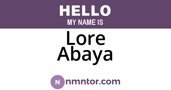 Lore Abaya