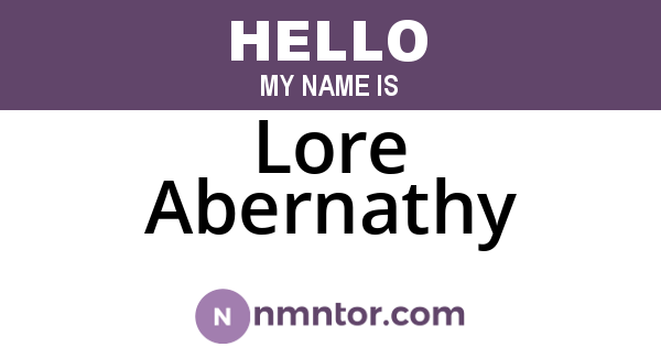 Lore Abernathy