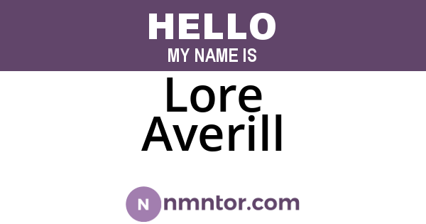 Lore Averill