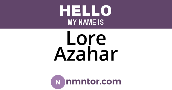 Lore Azahar