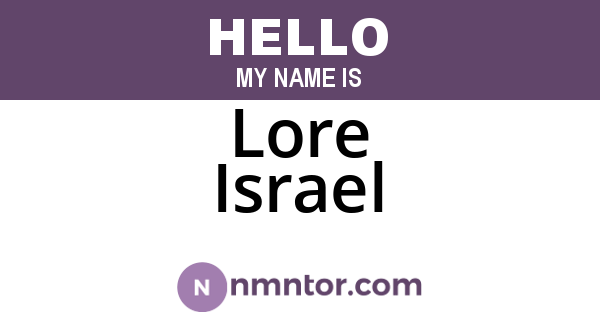 Lore Israel