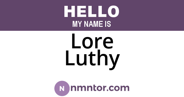 Lore Luthy
