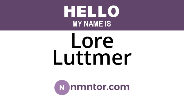 Lore Luttmer