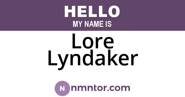 Lore Lyndaker