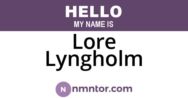 Lore Lyngholm