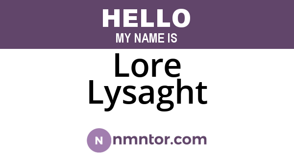 Lore Lysaght