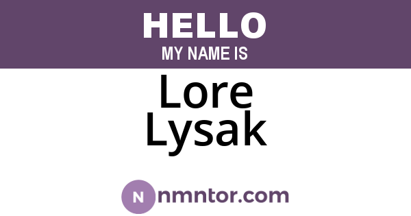Lore Lysak