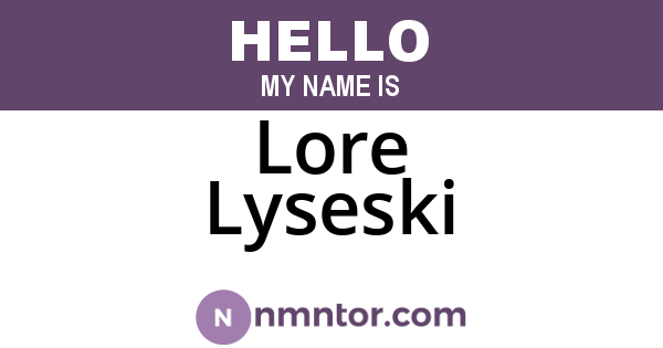 Lore Lyseski