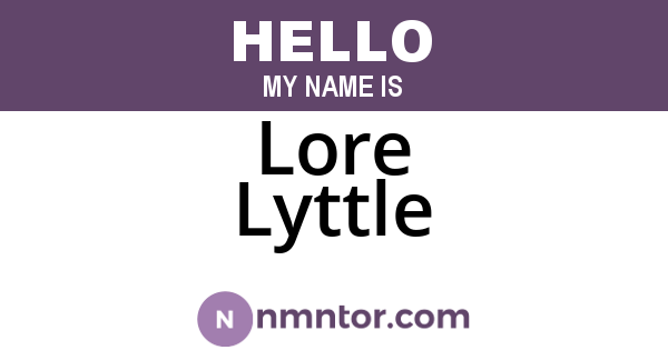 Lore Lyttle