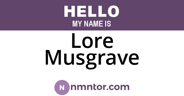 Lore Musgrave