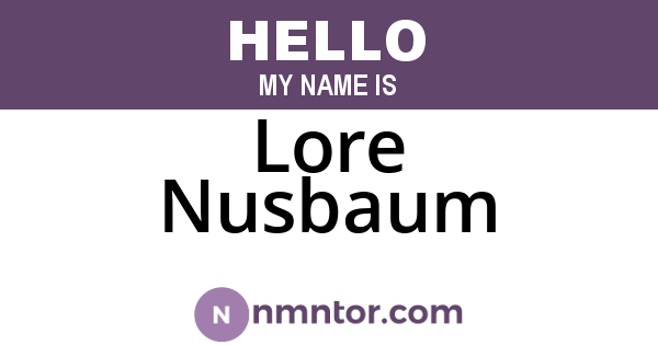 Lore Nusbaum