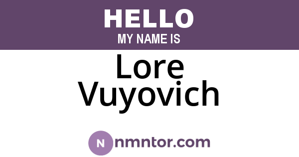 Lore Vuyovich