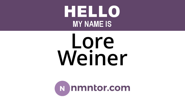 Lore Weiner