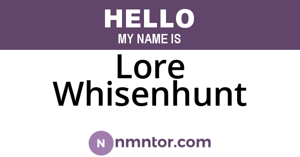 Lore Whisenhunt