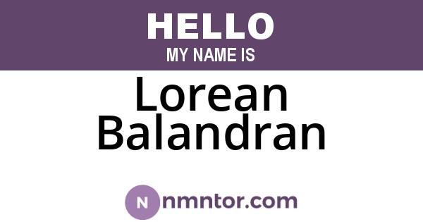 Lorean Balandran