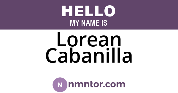 Lorean Cabanilla