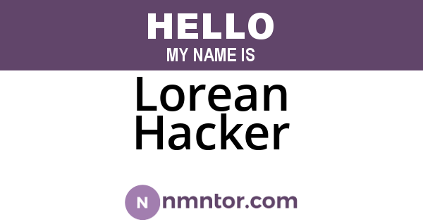 Lorean Hacker