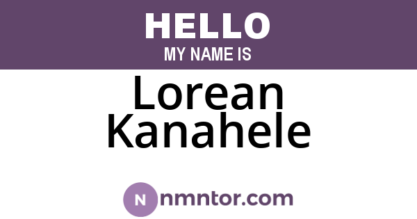 Lorean Kanahele