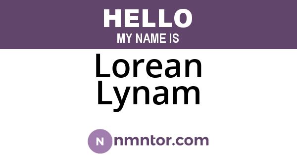 Lorean Lynam