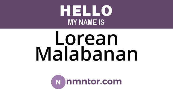 Lorean Malabanan