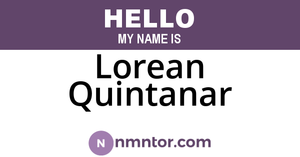 Lorean Quintanar