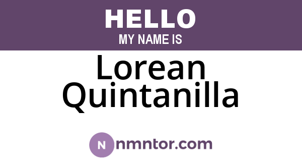 Lorean Quintanilla