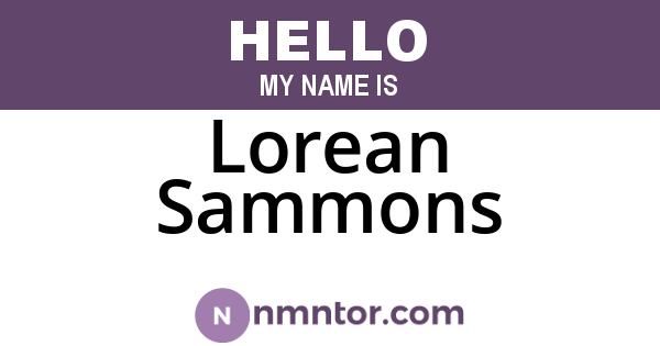 Lorean Sammons