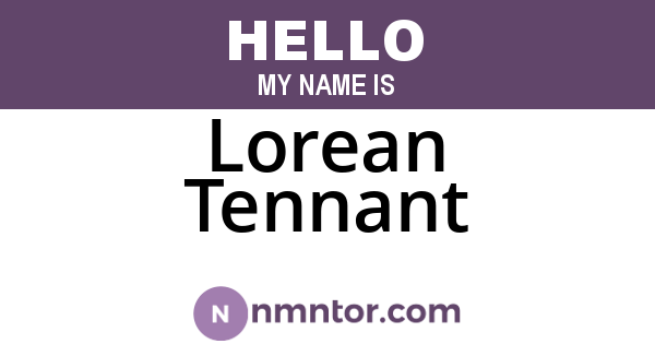 Lorean Tennant