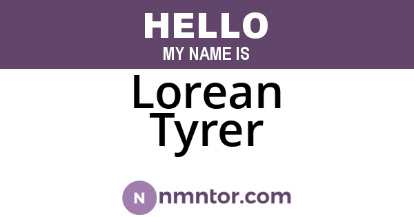 Lorean Tyrer