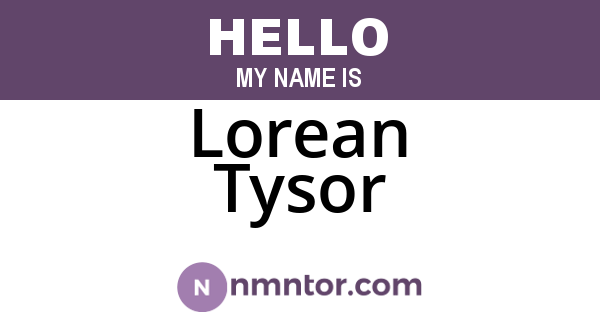 Lorean Tysor