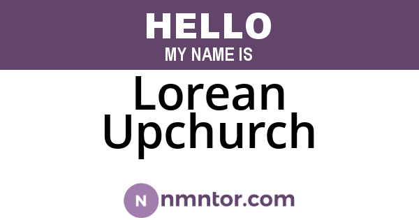 Lorean Upchurch