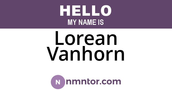 Lorean Vanhorn