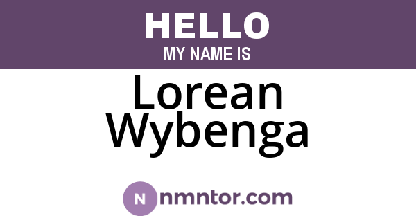 Lorean Wybenga
