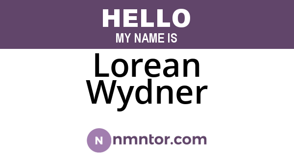 Lorean Wydner